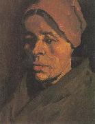 Head of a Peasant Woman with a brownish hood Vincent Van Gogh